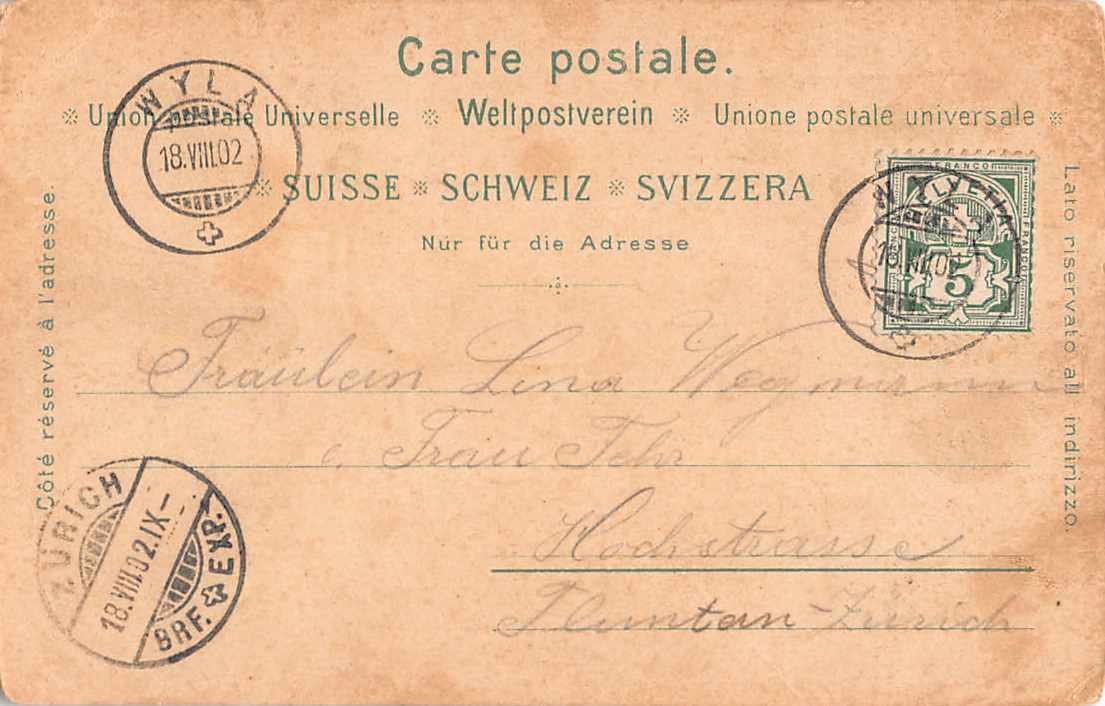 Cartoline postali: 4 alte Ansichtskarten WYLA ZH inkl. Litho & Leporello – Usato da Lufingen venduto da TopAnsichtskarten 1
