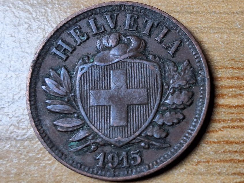 Alle Münzen: 2 Rappen 1915 – Gebraucht aus Münchenstein von purbach1 6