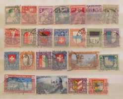 PRO JUVENTUTE: Des timbres oblitérés des années 1915 à 1930