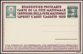 1920 - Pro Patria - Bundesfeierkarte - Entwertet