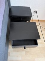 Nachtkästchen schwarz 2er Set Holz guter Zustand