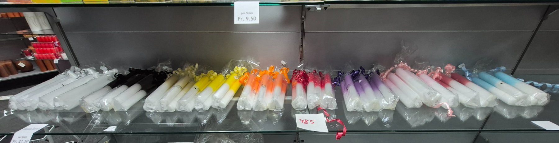 Kerzen: 485 Posten Stabkerzen aus Liquidation – Neu (gemäss Beschreibung) aus Derendingen von Meisterstuecke