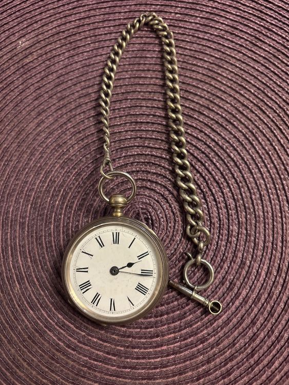Chaîne De Montre De Poche Ronde PUREgrey – Fabriquée En Allemagne, Nickelée, 26 Cm Avec Mousqueton