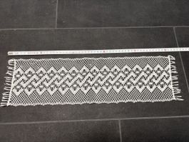 Handgemachte Vintage Spitze, weiss, ca. 42 x 14.5 cm, Top!