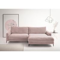 Ecksofa  Uptown in Cord Rosa rechts