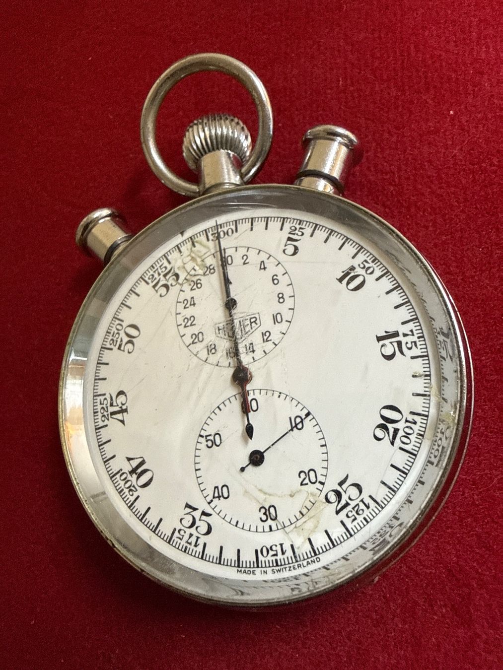 Tag Heuer Uhren: Heuer Stoppuhr 57 mm – Gebraucht aus Pfeffingen von Allhandelklgwatches