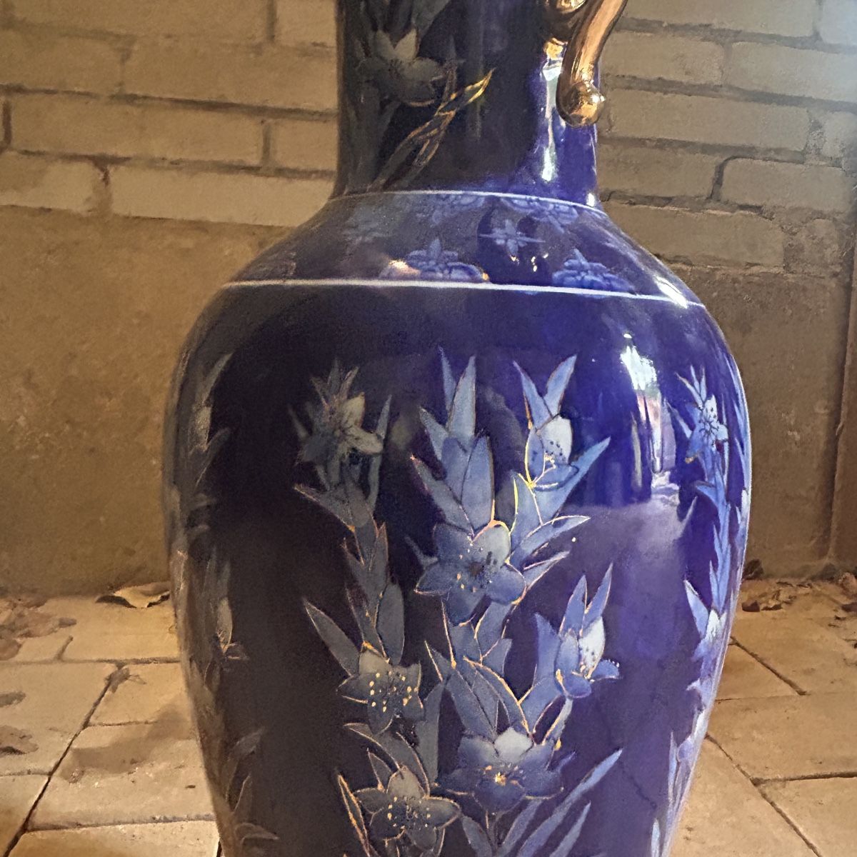 Vasi & Recipienti: Blaue Keramik Vase gross! Goldrand – Usato da Laufen venduto da belleskulptur 4