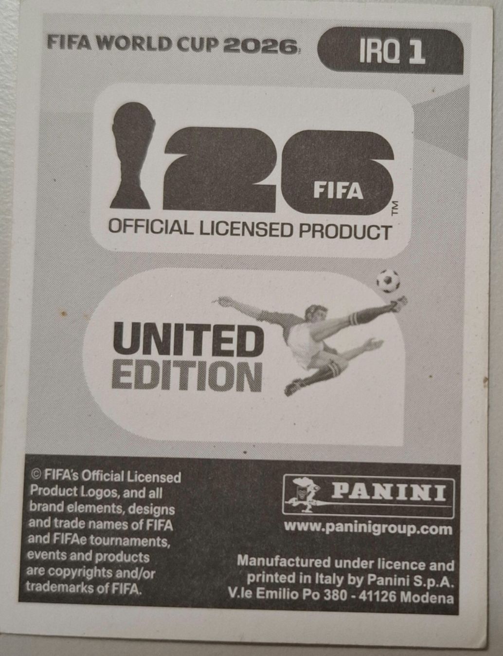 Panini Carte collezionabili: WM 2026 Paninibild Nr. IRQ 1 – Nuovo e nell'imballaggio originale da Rotkreuz venduto da keerthdi 1