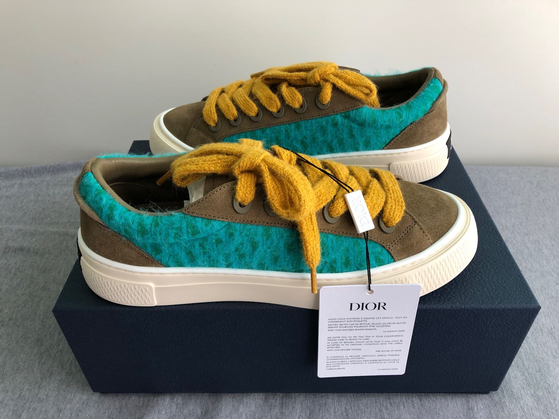 Dior Herrenschuhe: Dior B33 Tennis DO Mohair 650 Green/Light EU45 – Neu und originalverpackt aus Baar von tortuga72
