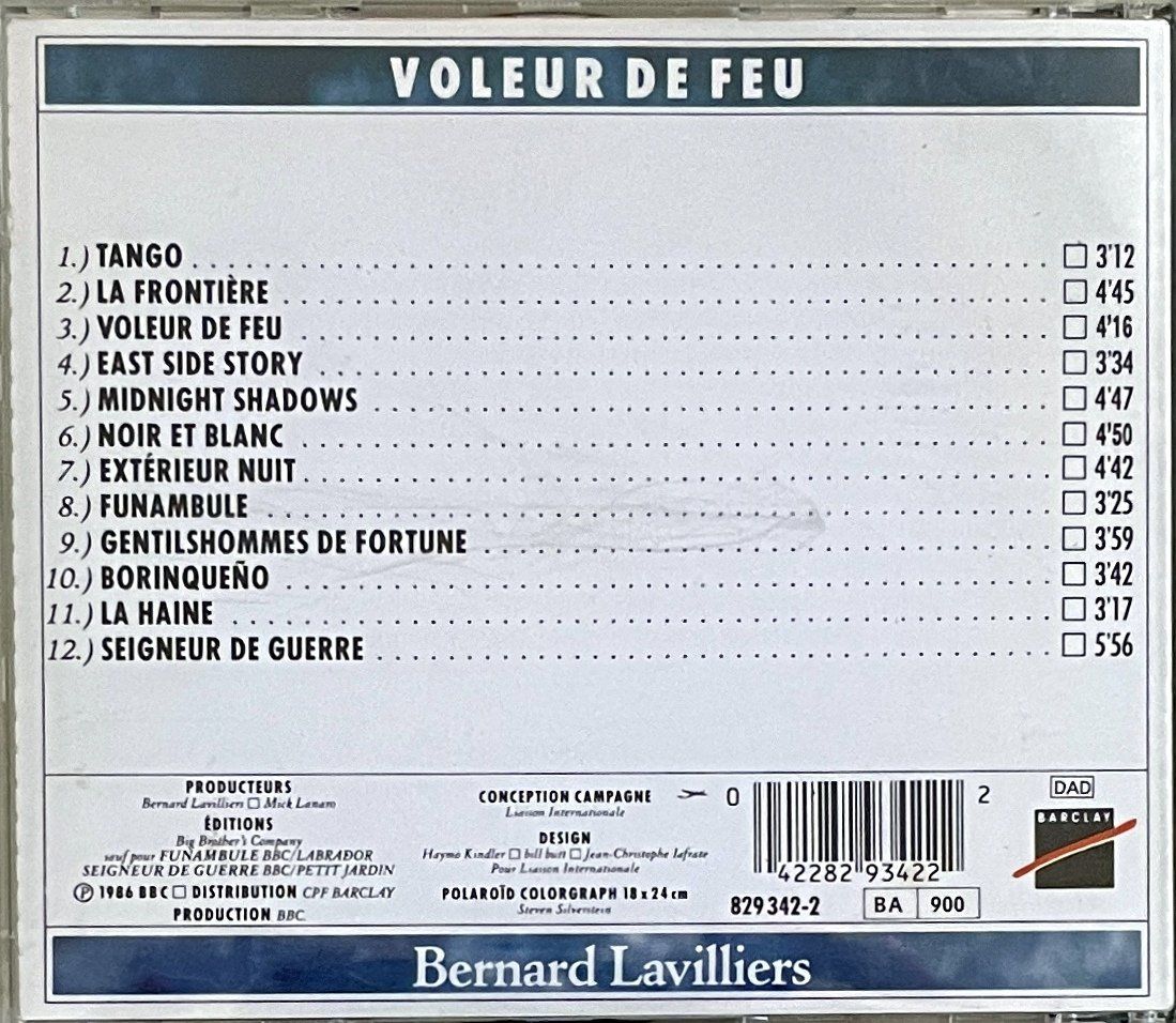 CDs: Bernard Lavilliers - Voleur de feu – Gebraucht aus Savagnier von Ne2065 1