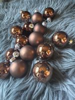 15 Weihnachtskugeln Christbaumkugeln braun matt /glänzend