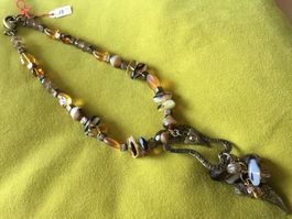 Collier ethno chic couleur cognac