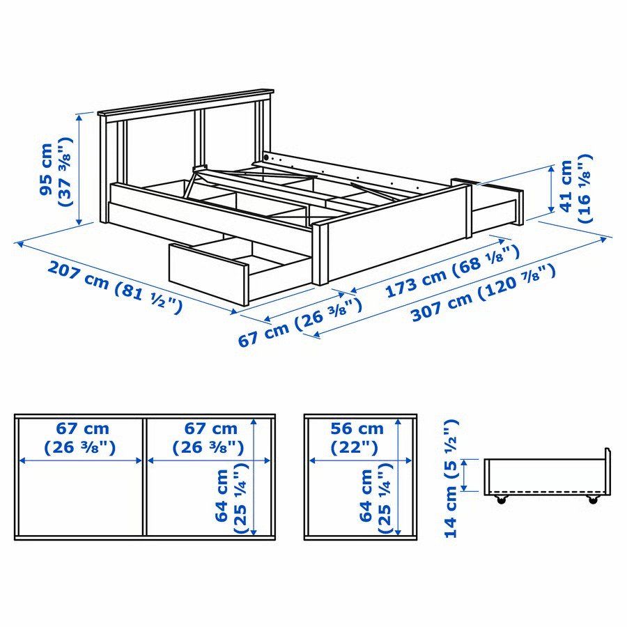 Ikea Letti: Ikea SONGESAND Bed 160x200 cm – Usato da St. Gallen venduto da reb_5ltn 3
