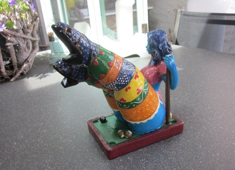Sculture & Statue: Skulptur "Fatty Girl" Playing Billard – Usato da Bischofszell venduto da Pfau0 5