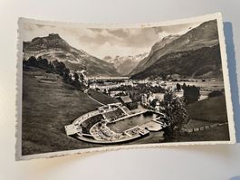 Alte Ansichtskarte Engelberg mit Schwimmbad, Rarität!