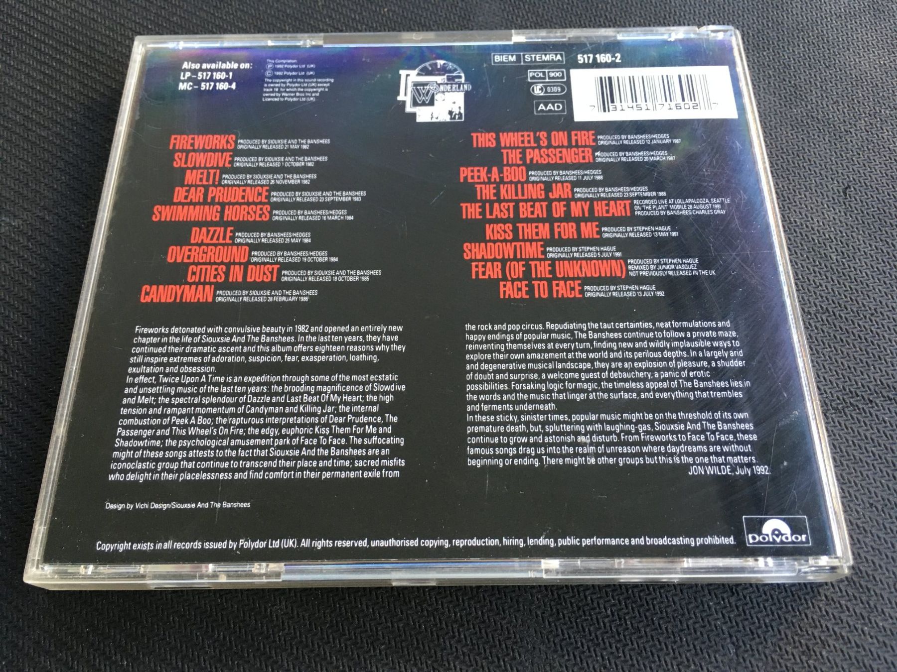 CD: Siouxsie And The Banshee Twice upon a time  The Singles -CD- – Usato da St.Gallen venduto da MedienJoe 2