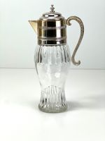 Vintage Glaskaraffe Weinkaraffe mit Deckel versilbert