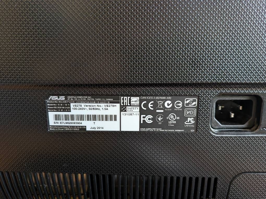 Ecrans: Monitor Asus VS278H, 27 Zoll – D'occasion à Zufikon par Baum03 2
