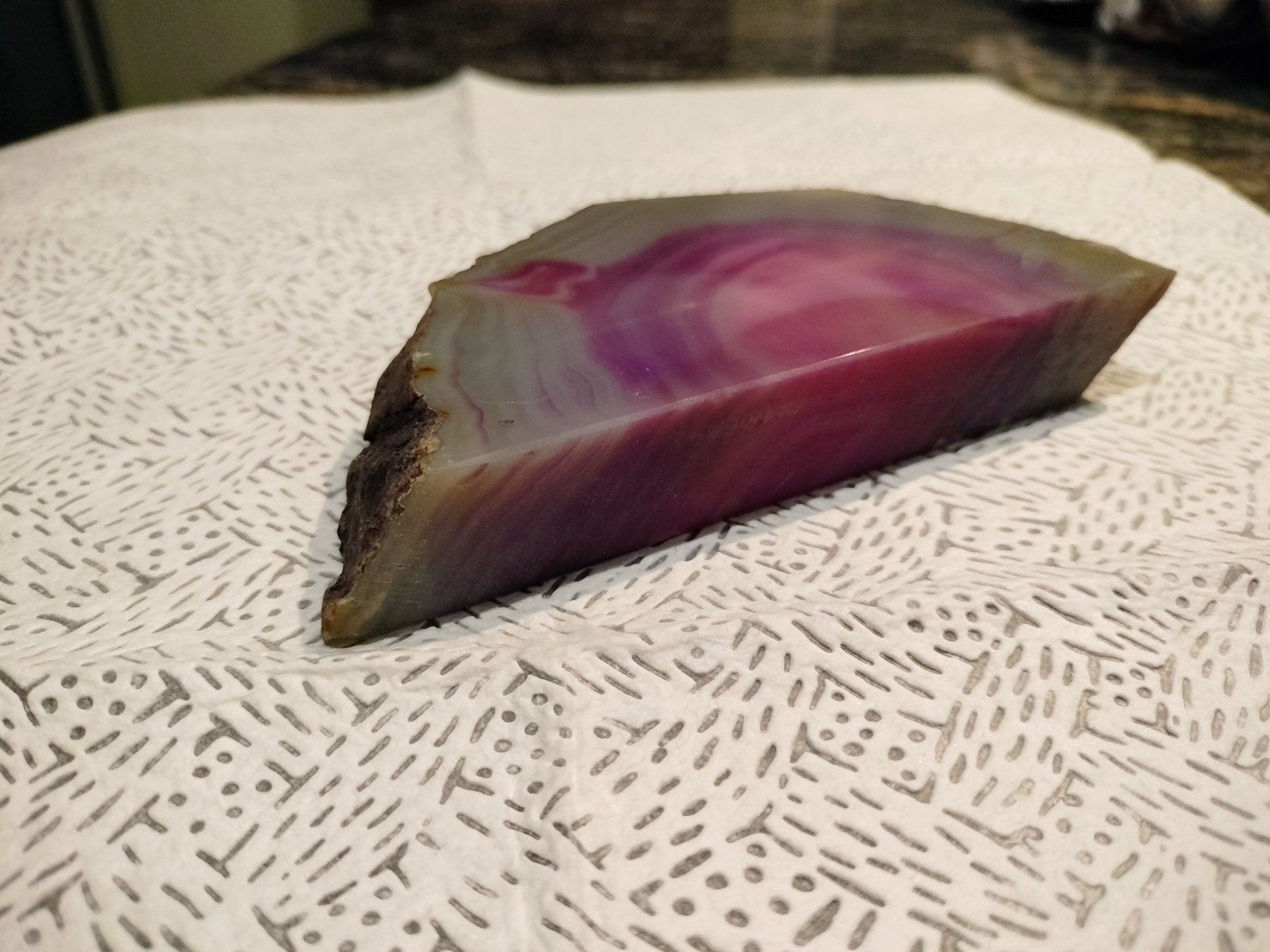 Minerali & Pietre curative: Tranche d'agate rubané 371 grammes – Usato da Cortaillod venduto da rozinna 2