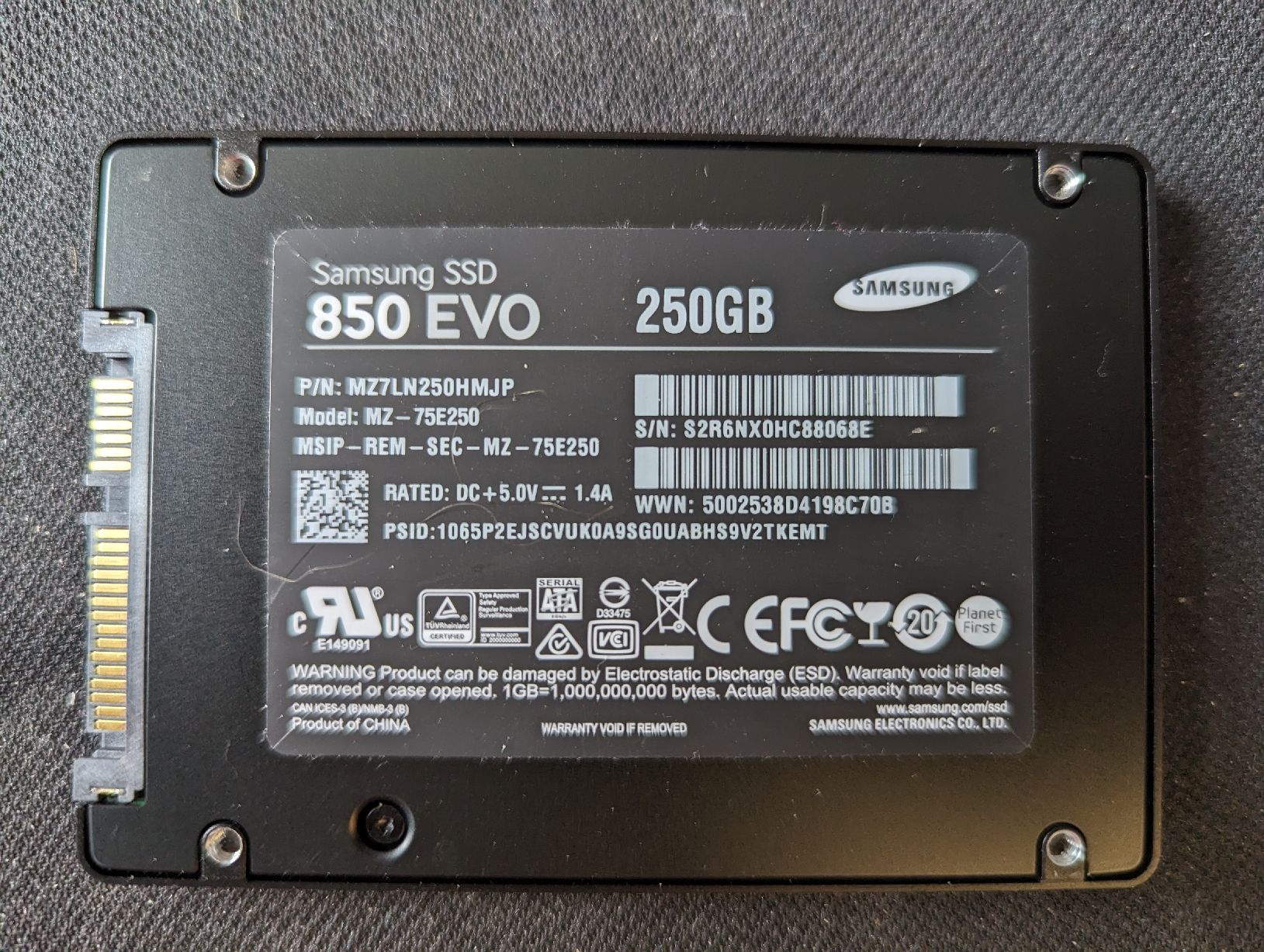 Samsung Harddisks: Samsung Evo 850 250GB – Gebraucht aus Buchs SG von ArtMouse 1