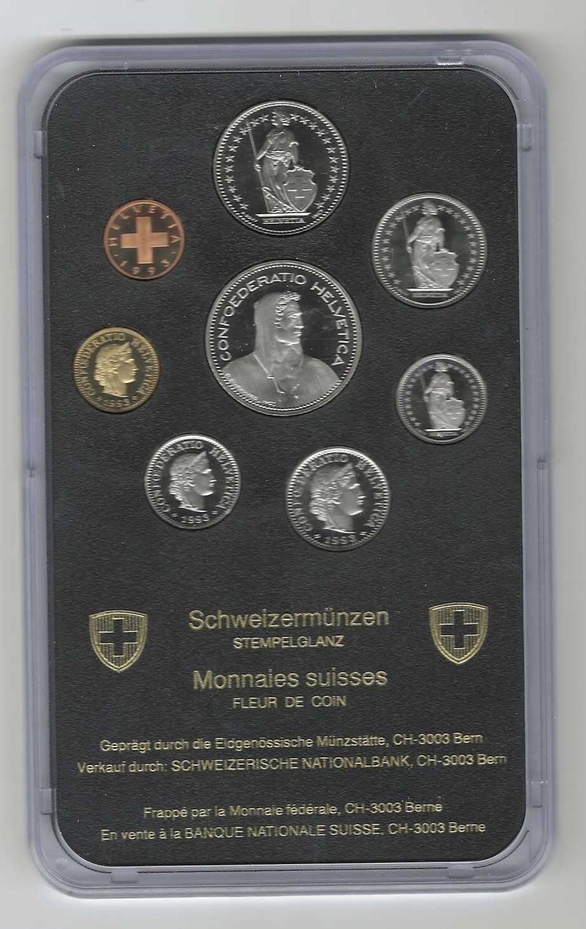 Tutti le monete: rarer CH Münz-Satz 1993 stgl vertiefte Randschrift – Nuovo (secondo la descrizione) da Zürich venduto da Hagliweg 1