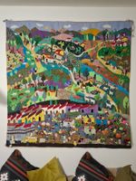 Grosser Wandteppich - 3D handgestickte Peruanisch Arpillera