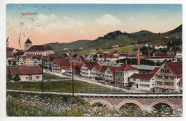 APPENZELL Bahnlinie, Fuhrwerk, gel. Bahnpost St.Gallen-App.