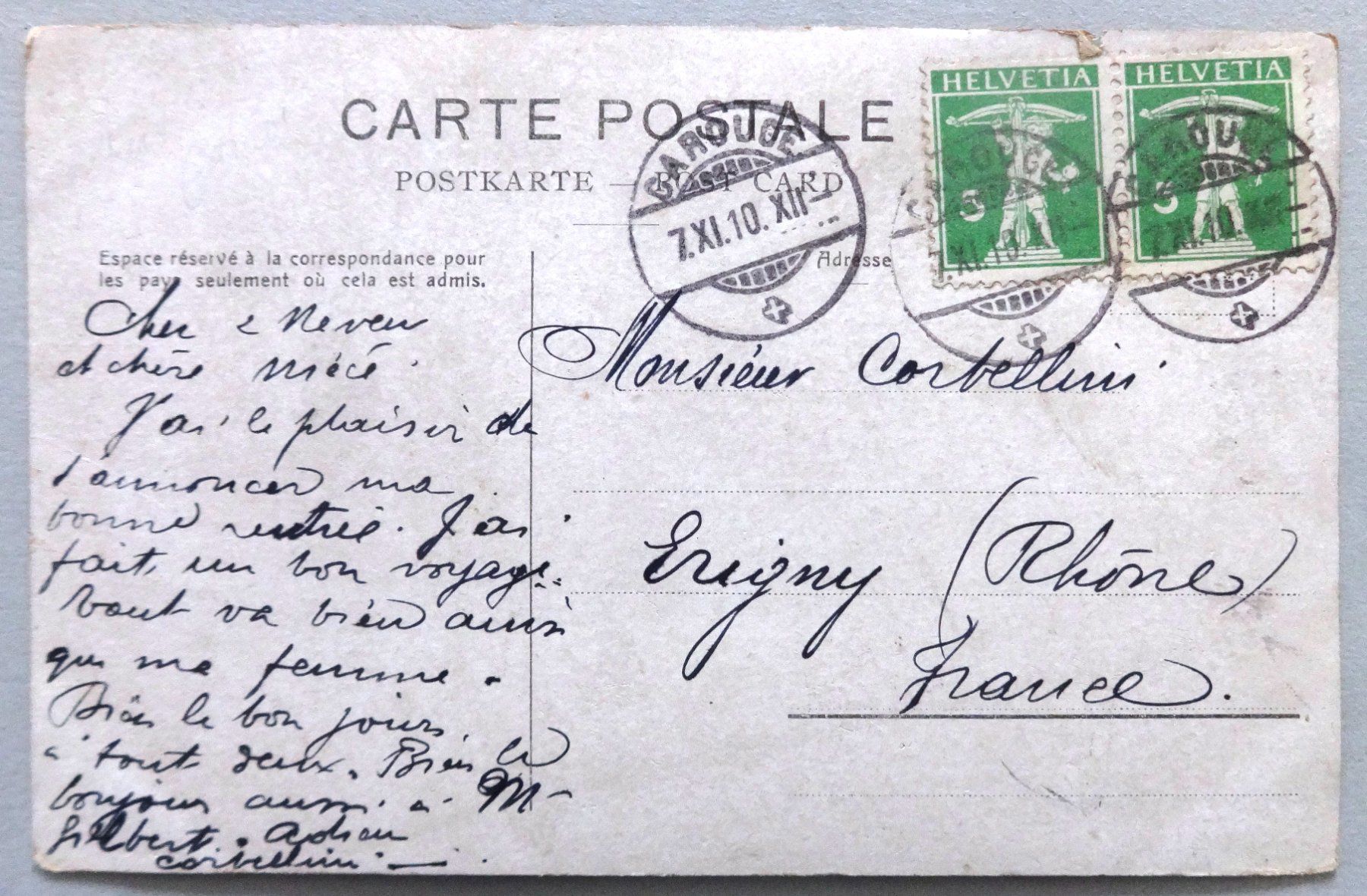 Cartoline postali: Lac Léman - Un jour d'orage – Usato da Fétigny venduto da Billy2miny 1