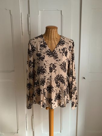 SIENNA - Tunikabluse beige-schwarz 36