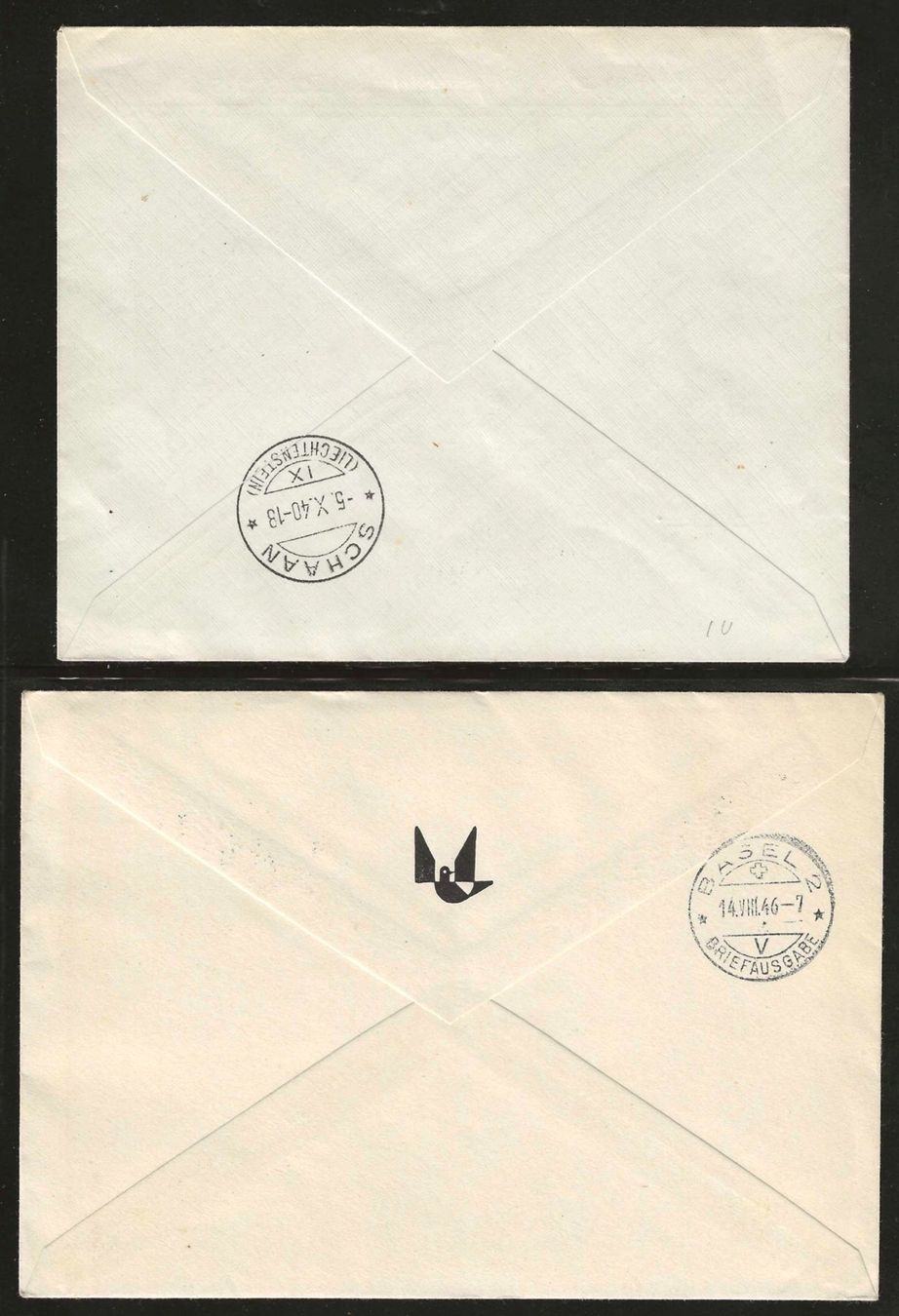 Tutti i francobolli: 2 FDC Liechtenstein 1940/1946 : KP 170.-- – Usato da Gümligen venduto da Geniusbuy 1