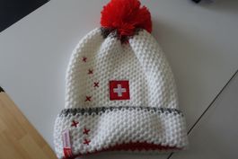 Wintermütze Swiss Ski Raiffeisen Bommelmütze