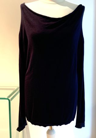 ✨✨ KOOKAI-PULLOVER MARINE MIT LUREX AN DEN ÄRMELN