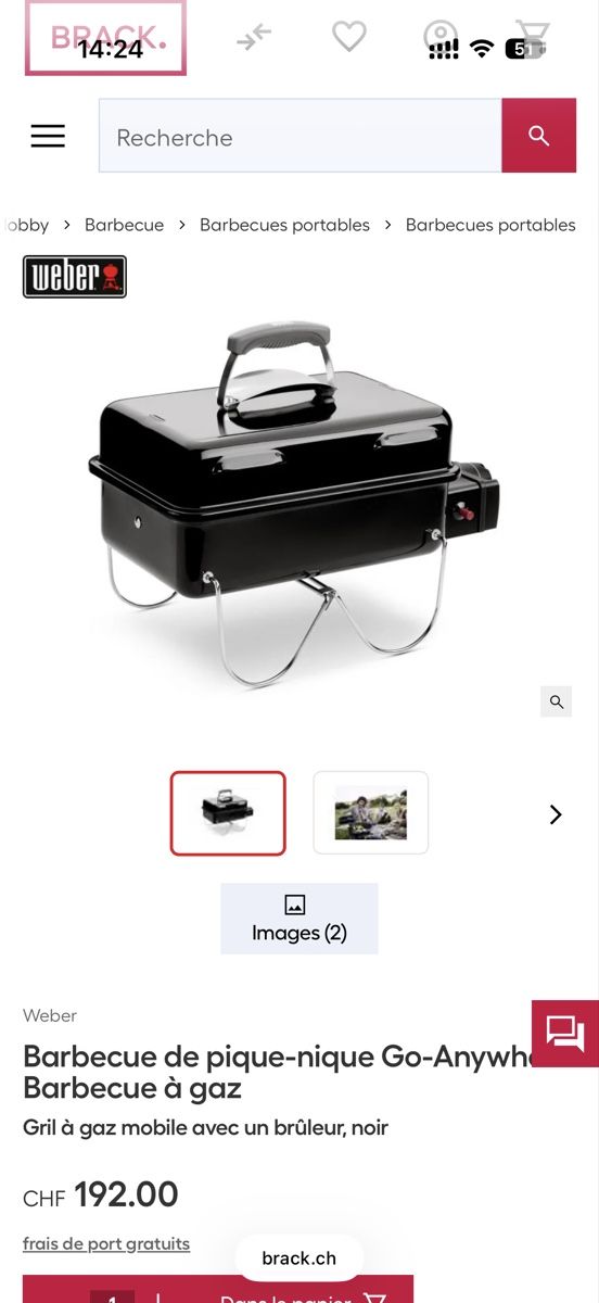 Griglie: Barbecue Weber portable – Usato da Givisiez venduto da Scilliam 2