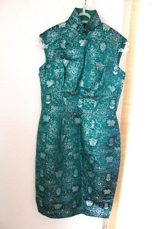 Chinesische Cheongsam Seidenkleid Gr. XS / S