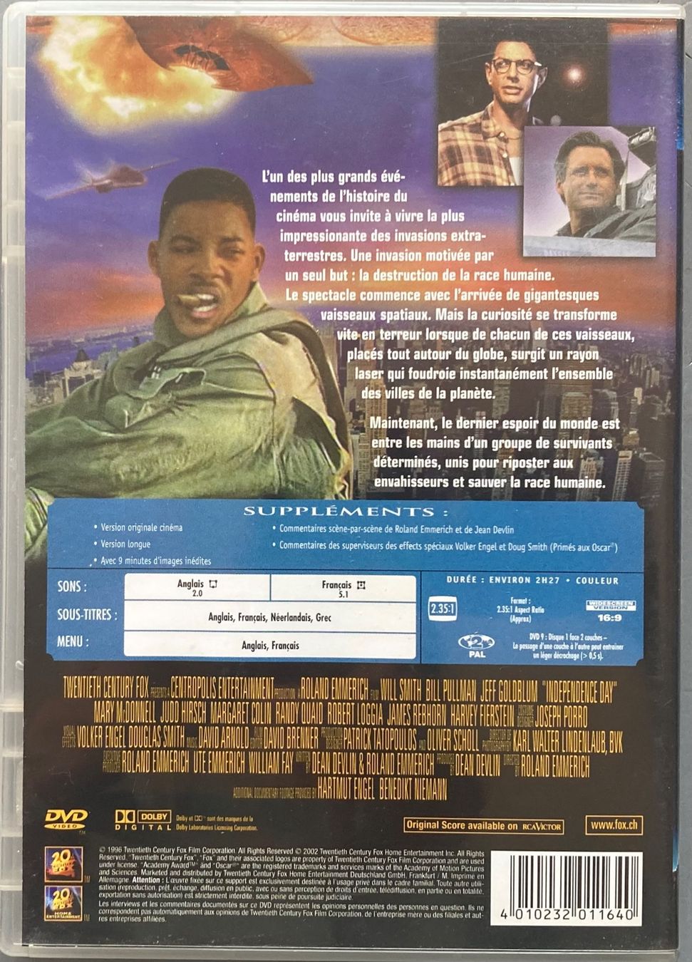 Tutti i DVDs: INDEPENDENCE DAY – Usato da Poliez-Pittet venduto da Newtown-Records 1