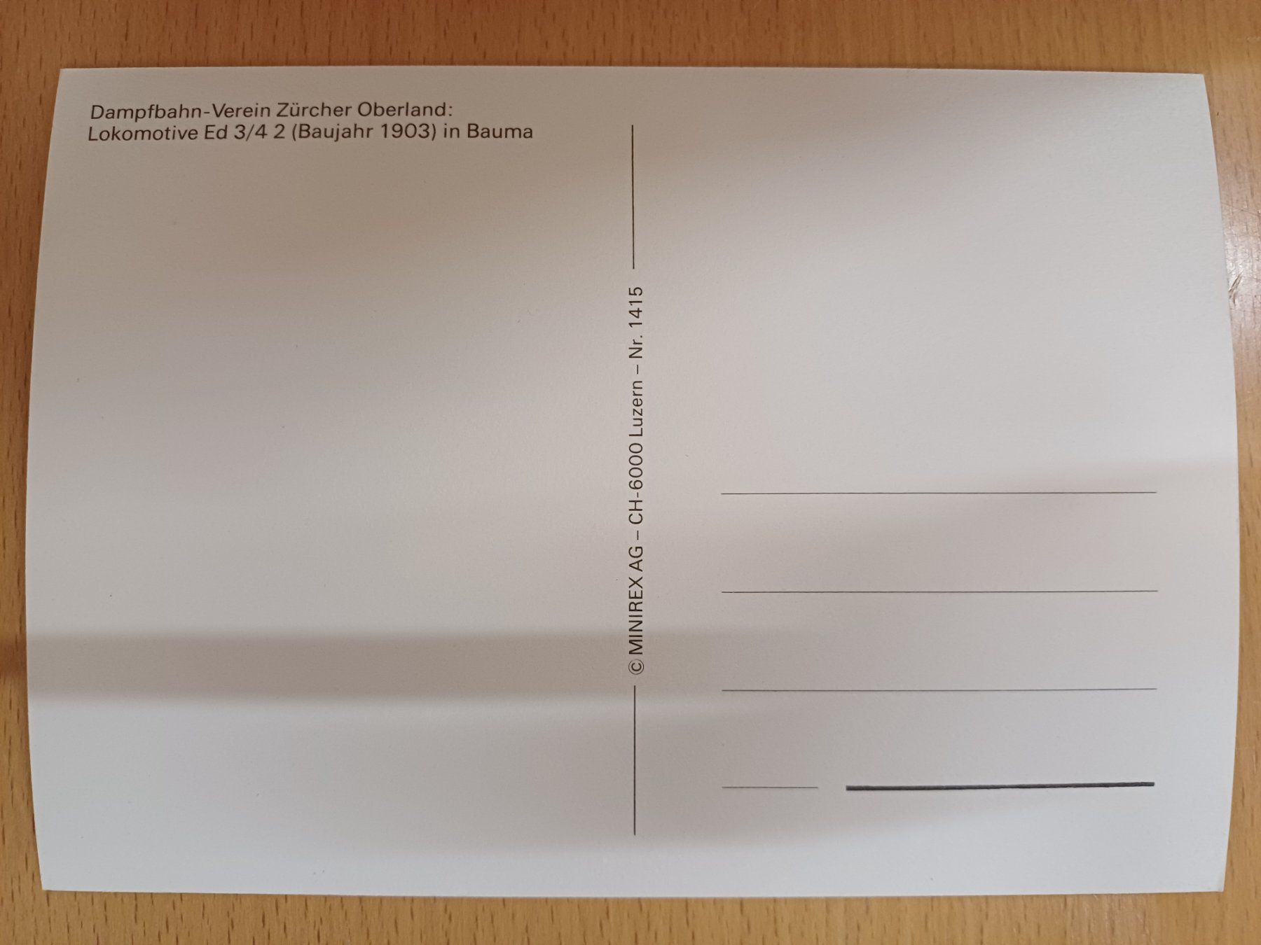 Cartoline postali: Postkarte DVZO Ed 3/4 Bauma – Nuovo (secondo la descrizione) da Matten venduto da MEFEZ 1