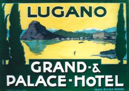 LUGANO GRAND & PALACE HOTEL 1928 - Manifesto originale