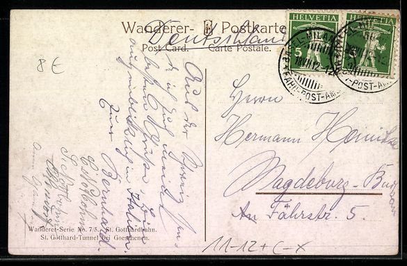 Cartoline postali: Goeschenen, St. Gotthard-Tunnel mit Damp – Usato da Berlin venduto da bartko-reher 1