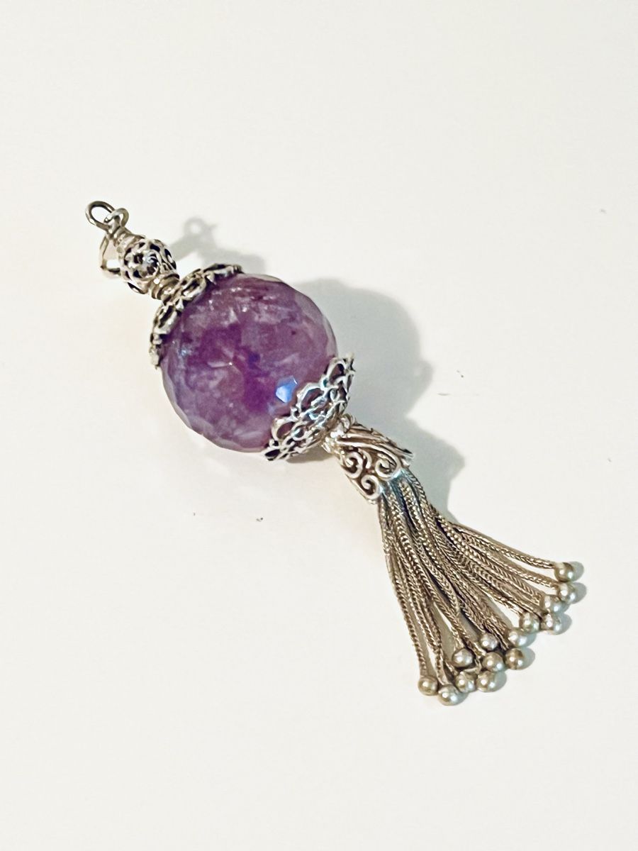 Ciondoli: Amethyst Sterling Silver Filigree Pendant – Usato da Rüschlikon venduto da topswissvintage 5