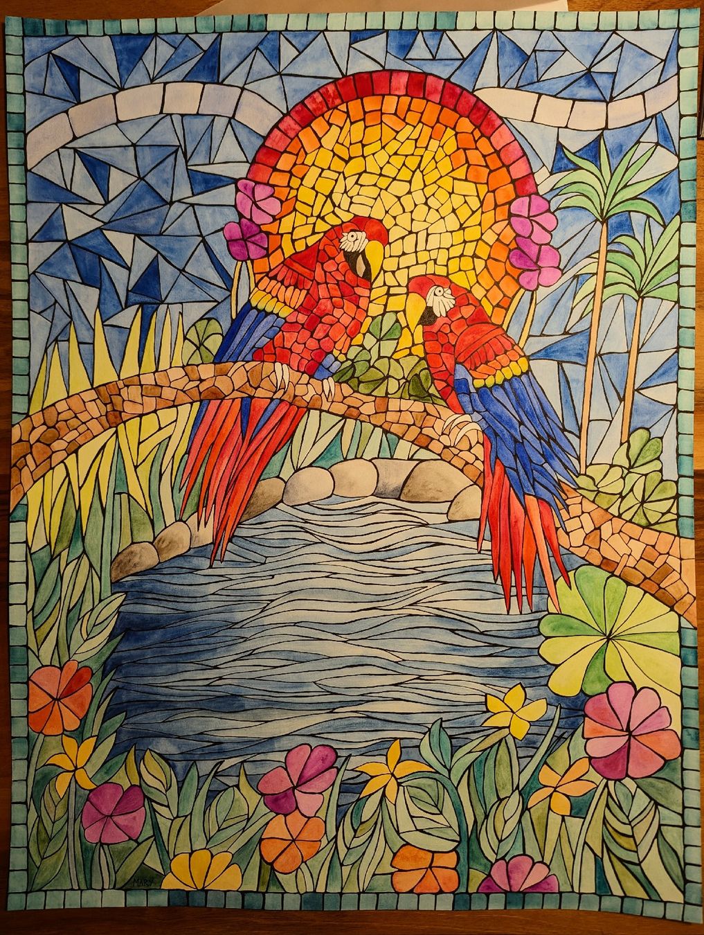 Gemälde: Aquarell "Papagei" – Neu und originalverpackt aus Wittenbach von Mary.M.Boesch