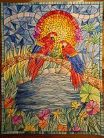 Aquarell "Papagei"