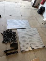 Lot 3 Panneaux Perforés Métal + Crochets Outils