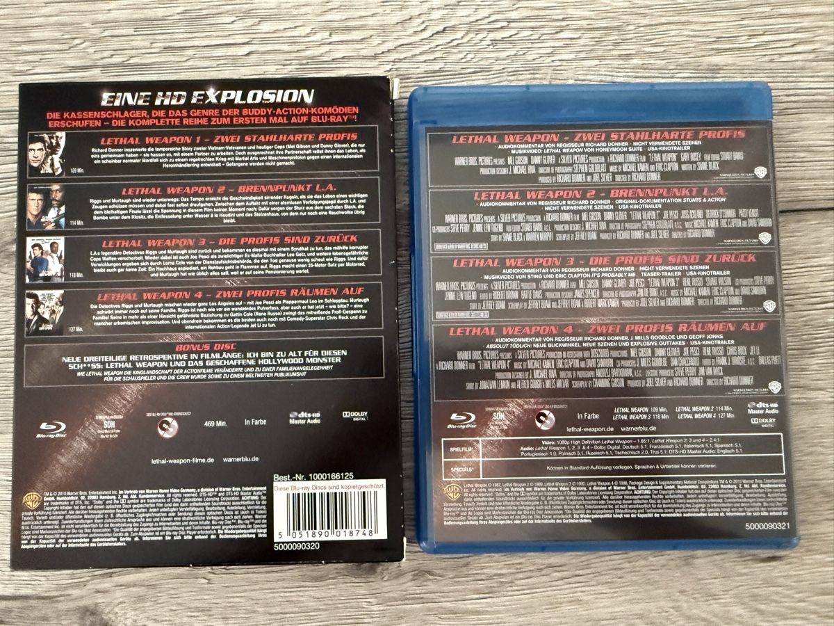 Tous les DVDs: Lethal Weapon 1-4 blu ray Collection – Neuf (Voir description) à Willisau par ste_sc8j 3