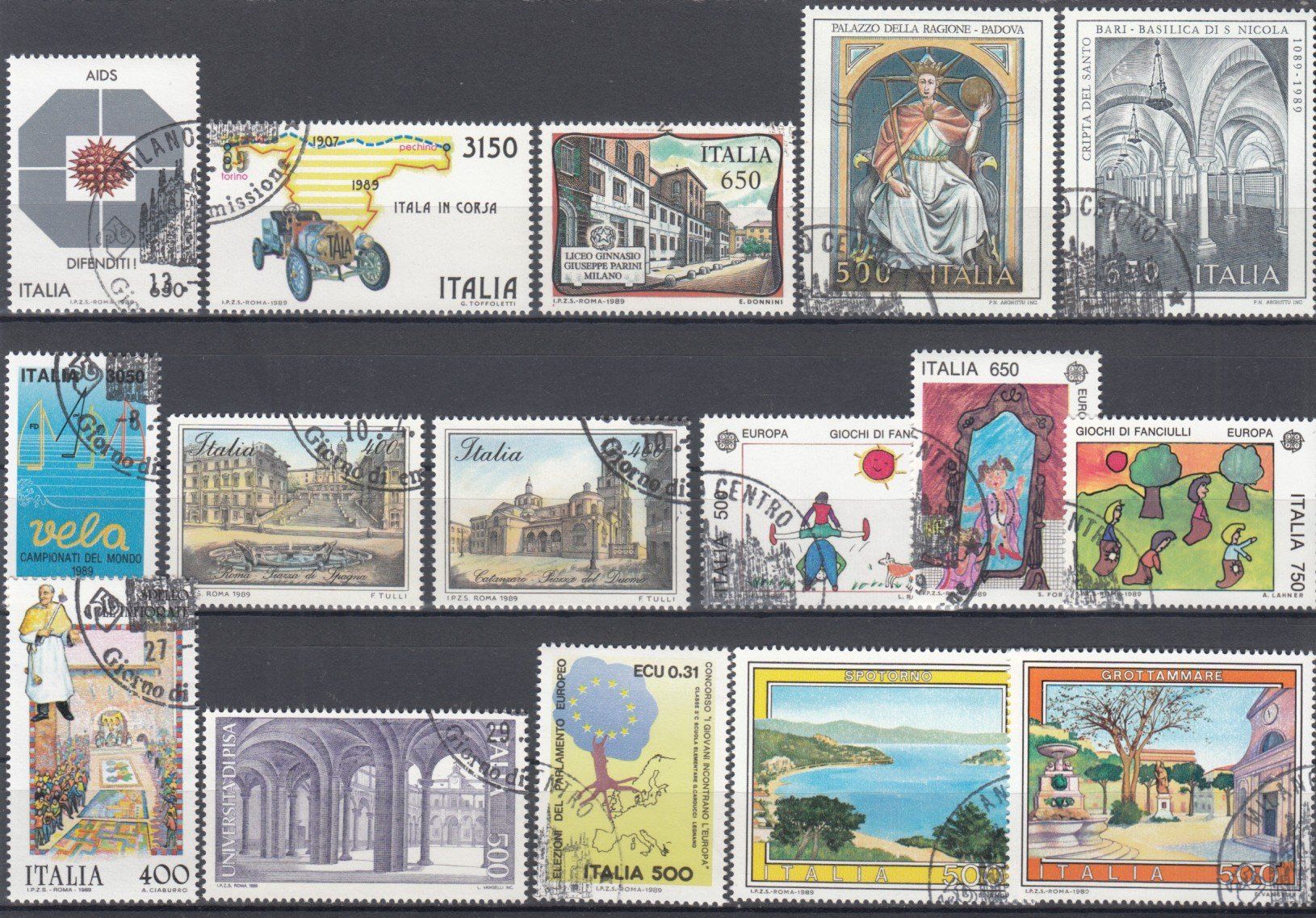Tous les timbres: Italien 1989 mit ET – D'occasion à Bürglen TG par StampGraf 1