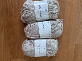 3x vegane Wolle 100g, NEU, Farbe Beige, Rico Design