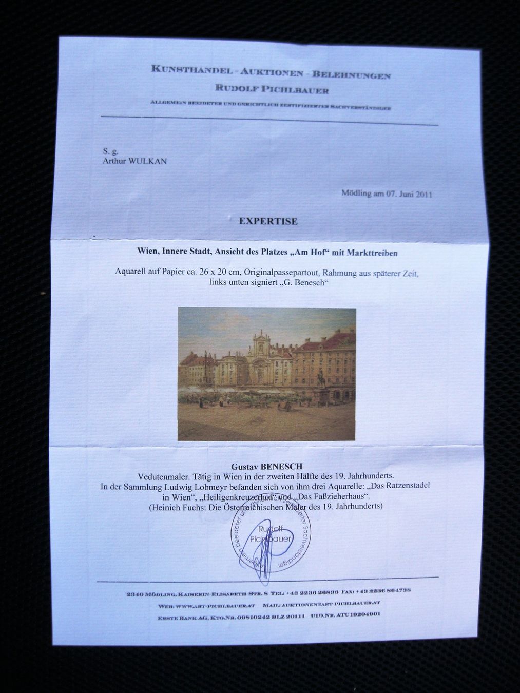 Dipinti: AQUARELL  VON  G.  BENESCH – Usato da Männedorf venduto da Andreas2002 3