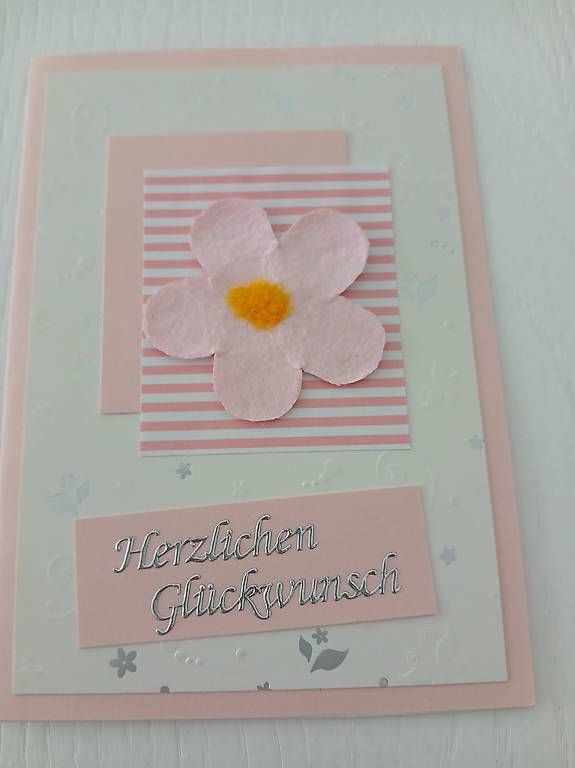 Karten: Glückwunschkarte rosa – Gebraucht aus Flawil von August023