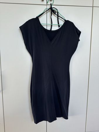 Sommerkleid dunkelblau, locker leicht Gr.S Neckholder