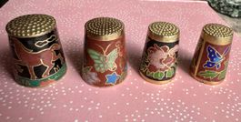 4er Set Fingerhüte Cloisonné, Vintage, Sammlerstücke! ✨✨