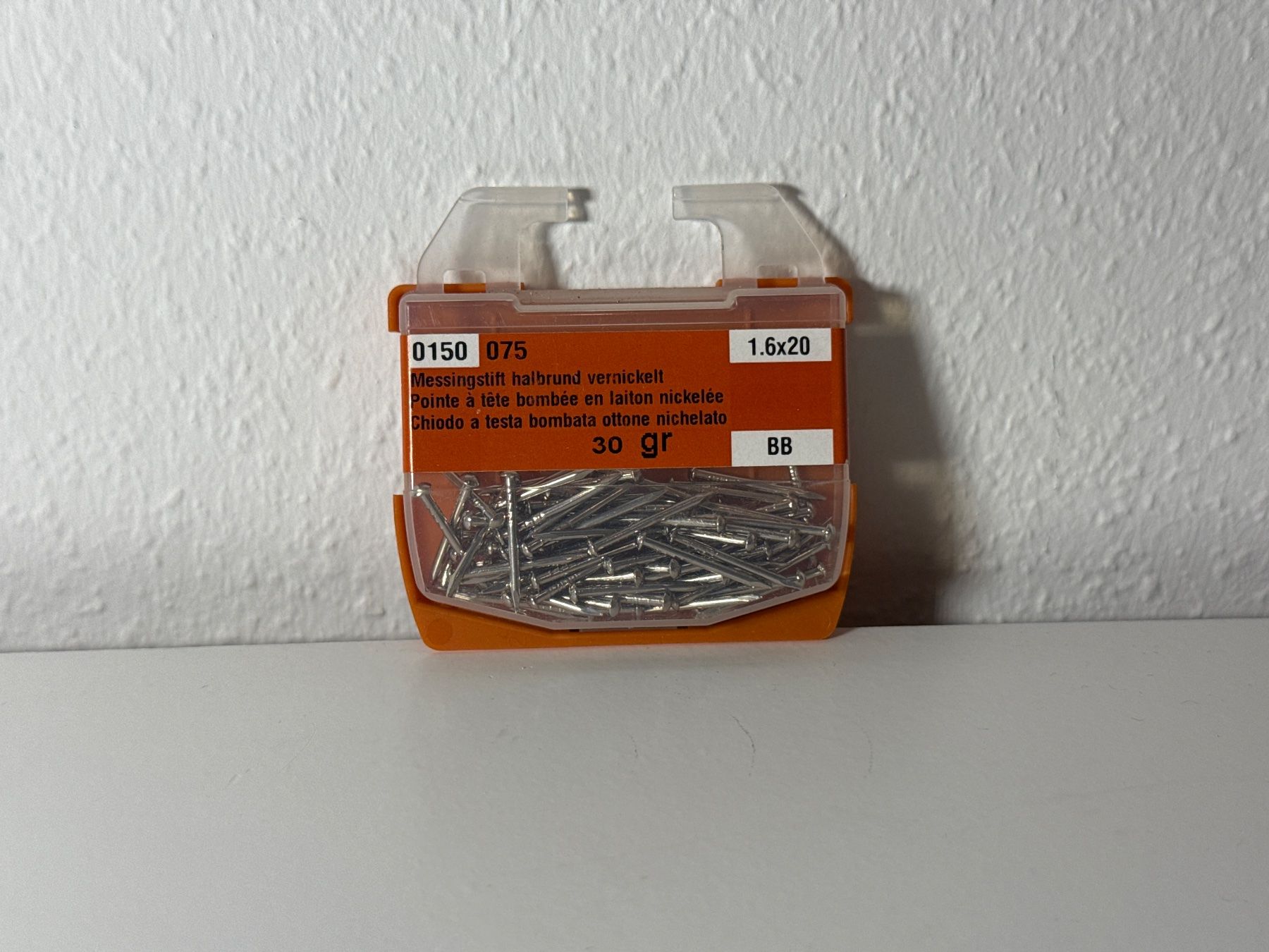 Tutti gli attrezzi: Messingstifte 1.6x20 vernickelt 30gr neu – Nuovo e nell'imballaggio originale da Steffisburg venduto da mar_cf2f